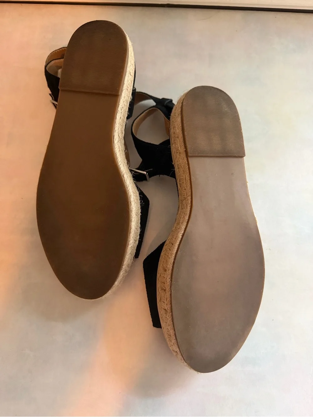 NWOT Steve Madden Gabi Black Espadrille Platform Sandals